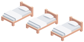 Habitación con tres camas individuales